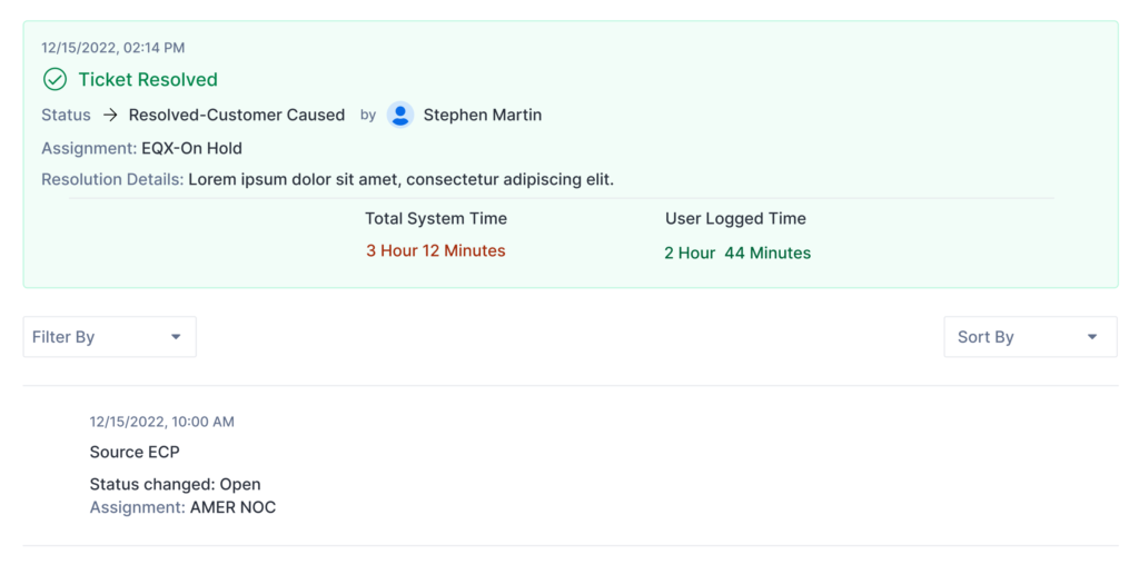 Ticket status